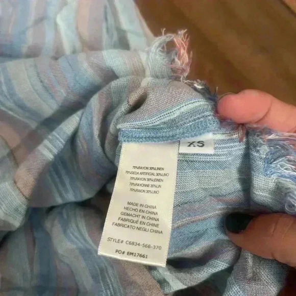 Cloth & Stone Striped Button Down Chambray Shirt Dress XS - Picture 3 of 4